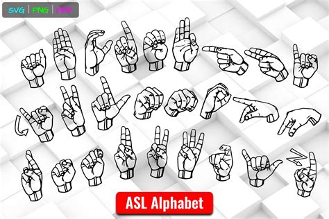 Asl American Sign Language Alphabet Svg Gráfico Por Able Lingo