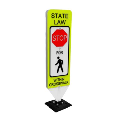 2 Sided Pedestrian Stop Sign Quick Release Innoplast