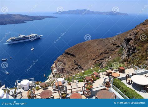 Cruise Ships In Thira Santorini Island Greece Editorial Image Image