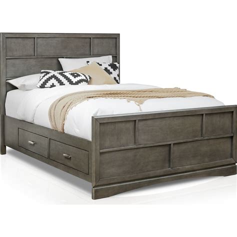 Toronto Queen Storage Bed Gray American Signature Furniture