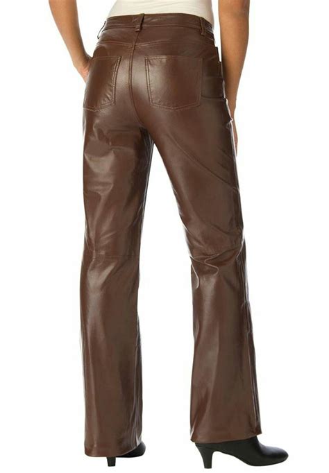 Brown Leather Pantstrousers Rear Plus Size Leather Pants Brown