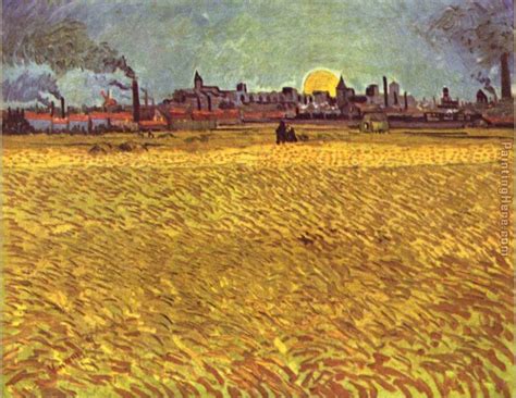 Vincent Van Gogh Wheatfield At Sunset Painting Anysize 50 Off