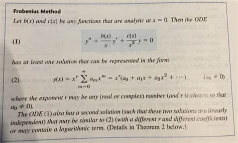 solved 2 13 frobenius method find a basis of solutions by