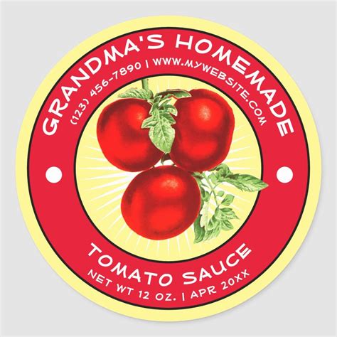 Vintage Homemade Tomato Sauce Label Template Zazzle Homemade Tomato Sauce Homemade Tomato