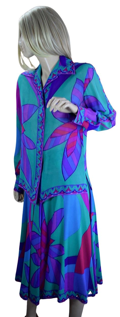 vintage 1970 s emilio pucci op art psychedelic mod silk etsy