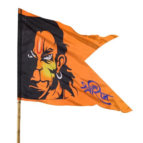 Elysian Hanumanji Printed Flag Bajrangbali Jhanda Hanuman Dhwaja Flag