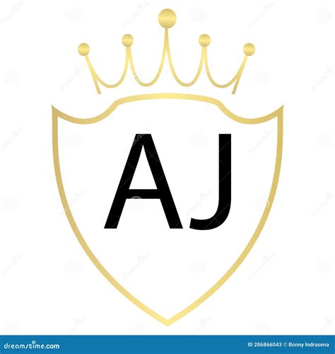 Aj Letter Logo Design With Simple Style Stock Vector Illustration Of