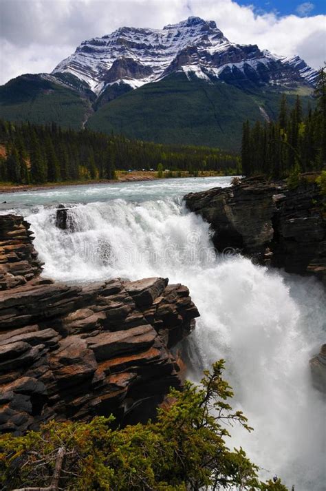 Poster Perfect Beautiful Athabasca Water Fall In Jasper National Park