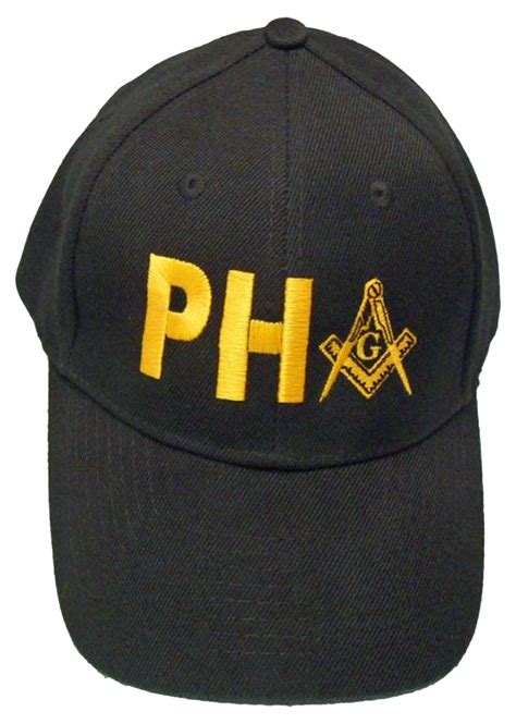 Mason Hat Black Prince Hall Ph Baseball Cap With Masonic Logo