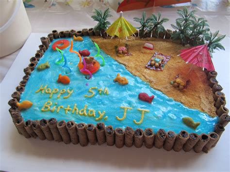 Beach Party Theme Cake