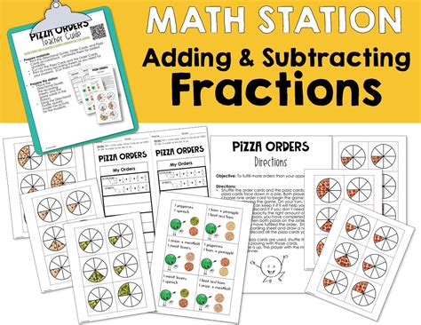 Adding And Subtracting Fractions Stationcenter Activity Minds In