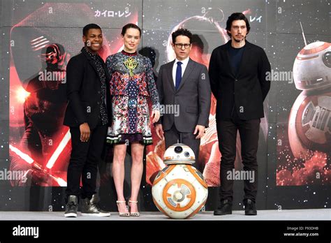 John Boyega Daisy Ridley J J Abrams And Adam Driver During The Press