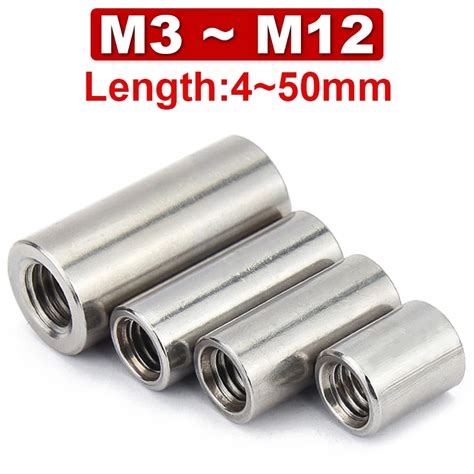 304 Stainless Steel Double Headed Inner Thread Cylindrical Round Nut Isolation Column Connection