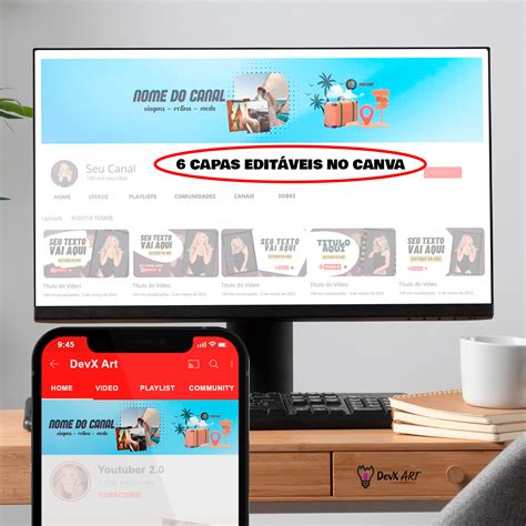 Capas Canal Do Youtube Viagens Canva DevX Group Hotmart