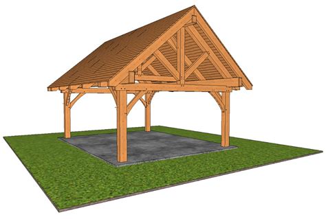 16 X 20 Timber Frame Pavilion Plan Set Etsy