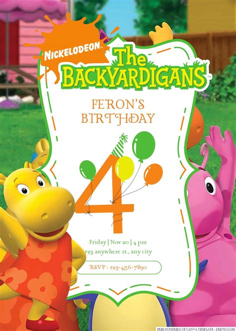 Free Editable The Backyardigans Birthday Invitation Download Hundreds