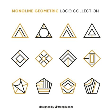 Premium Vector Collection Of Golden Geometric Logo