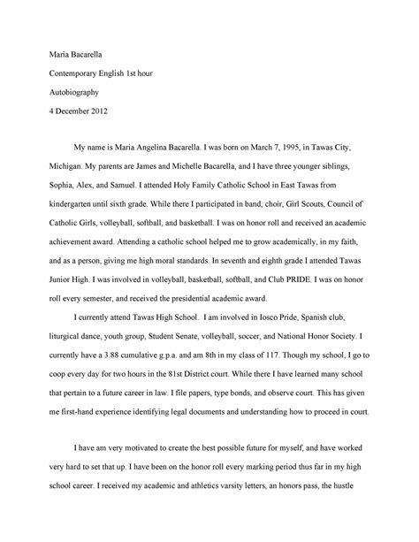 40 Autobiography Examples Autobiographical Essay Templates