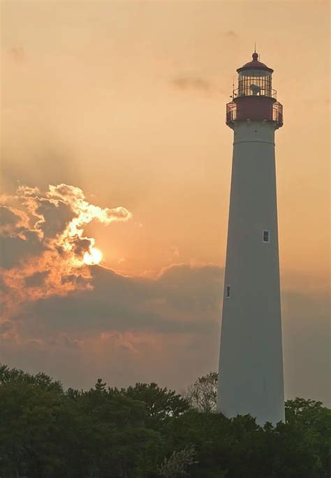 Lighthouse Sunset By Tom Singleton Lighthouse Scenery Cape May