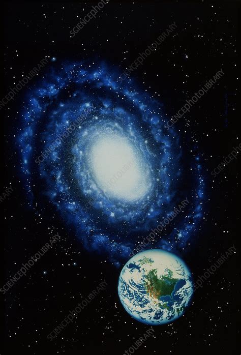 Earth And Milky Way Galaxy Stock Image R8000126 Science Photo Library
