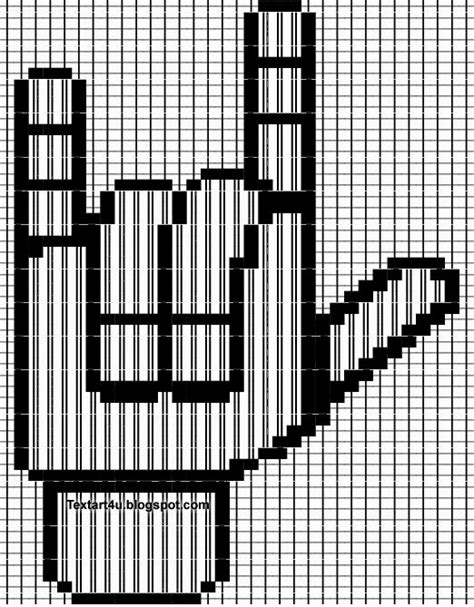 Sign Of The Horns Hand Gesture Copy Paste Text Art Cool Ascii Text
