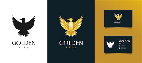 Diseño De Logotipo De Pájaro Dorado De Lujo Ilustración De Pájaro