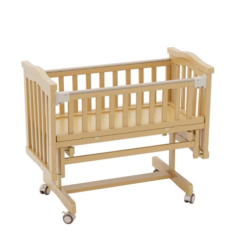 Custom Classic Natural Solid Wood Baby Cradle Swing