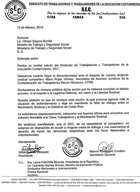 Sec Noticias Sec Rechaza Despido De Dirigente Sindical De Ctrn Y