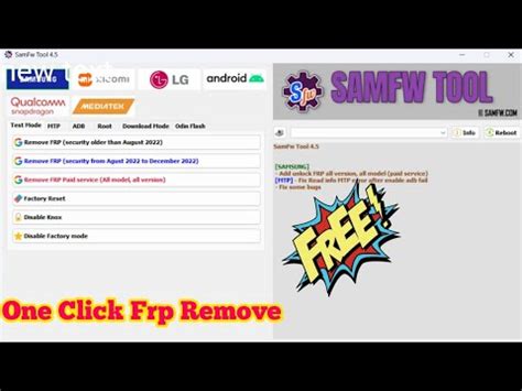 SamFw Tool 4 6 Remove Samsung Frp One Click Samsung Frp One Click