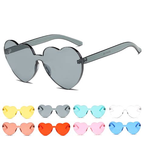 Cute Heart Shape Rimless Clear Sunglasses On Storenvy
