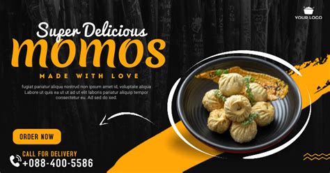 Delicious Momos Facebook Shared Post Design Template Postermywall