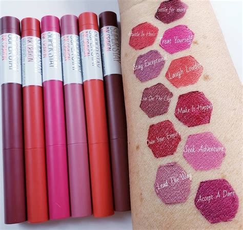 Maybelline Superstay Matte Ink Crayon Lipstick Swatches