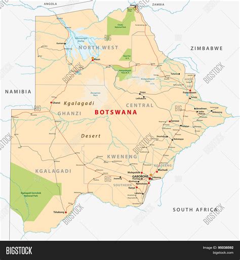 Botswana Map Vector Photo Free Trial Bigstock