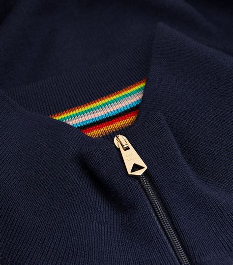 Mens Paul Smith Navy Merino Half Zip Sweater Harrods {countrycode}