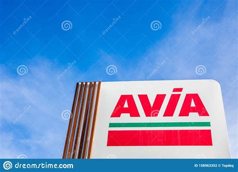 Avia Logo Sign Of Gas Station In Border Road Editorial Photo