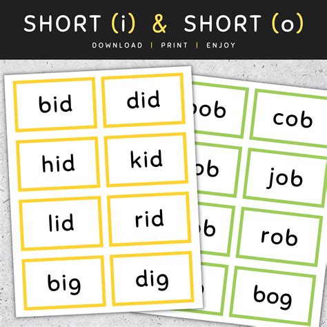 CVC Words Flash Cards: Short Vowels (A E I O U), CVC Words List, [SET 1