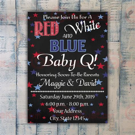 4th Of July Baby Shower Invite Digital Download 4 July Baby