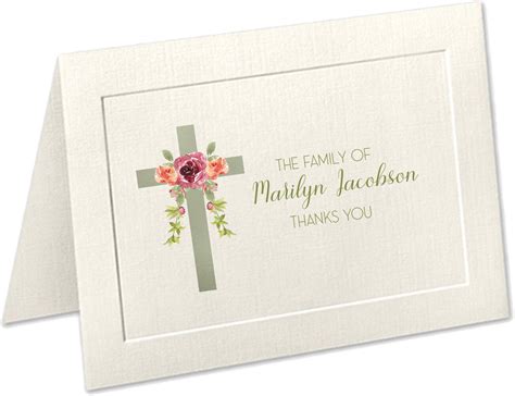 Personalized Sympathy Acknowledgement Cards Religious Funeral Etsy