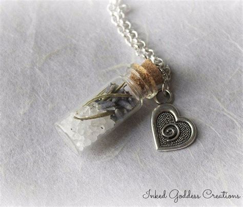 Practical Magic Inspired Glass Vial Necklace With Lavender Rosemary