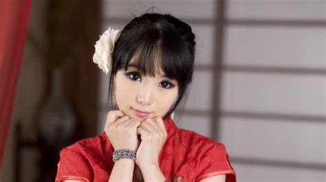 Wallpaper Cheongsam Dress Cina Gaun Merah Asia Wanita Model Korea Qipao Im Soo Yeon