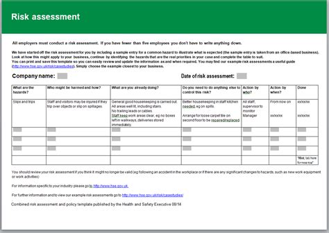 They use this template to record cold and hot water temperatures, check if maintained properly, and evaluate if air conditioning and water systems are clean and disinfected. HSE risk assessment template | Safesmart