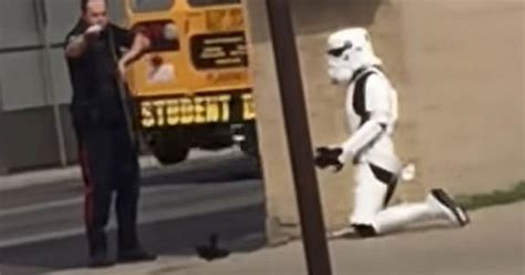 Teenager Dressed As Stormtrooper With Plastic Blaster Held At Gunpoint