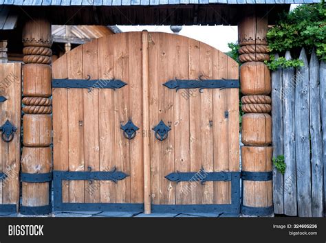 Vintage Wooden Gate Image And Photo Free Trial Bigstock