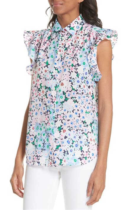 They also occasionally have events and gigs on at the park. Kate Spade Daisy Garden Ruffle Sleeve Top in Blue - Lyst