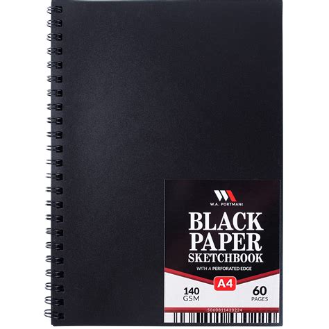 Wa Portman Black Paper Sketchbook A4 Sketchbook With Black Drawing