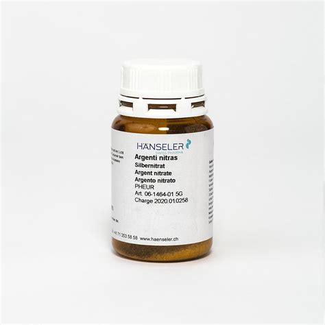 Przeliczanie etanolu, nystatyny, witamin, dawek dla dzieci. Hänseler Silbernitrat, Argenti nitras, 5G | Pediando AG