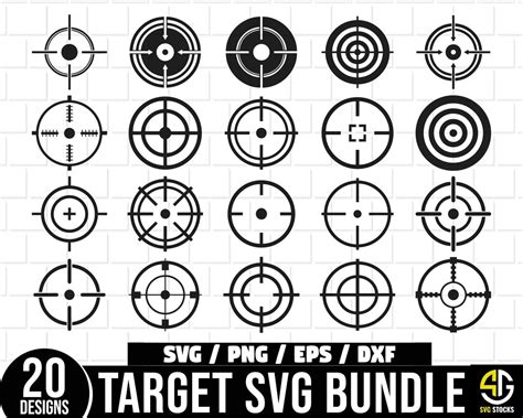 Target Svg Bundle Shooting Target Svg Hunting Target Svg Printable