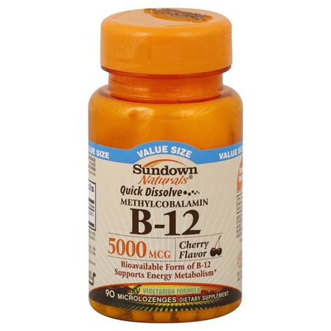 Naturals Vitamin B12 Methylcobalamin 5000 Mcg Microlozenges Cherry
