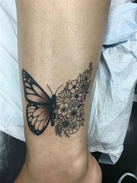 Love My New Butterfly Flower Tattoolooks Perfect On My Ankle