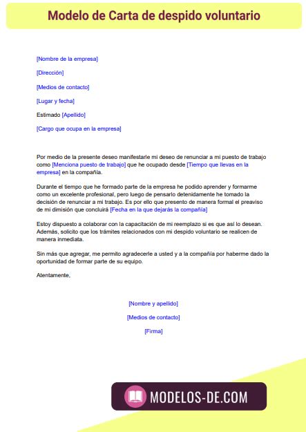 Carta De Despido Voluntario Del Trabajador Recipes Web E Hot Sex Picture